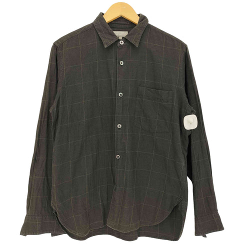 マーガレットハウエル MARGARET HOWELL コットンウール ブロックチェック 長袖 シャツ メンズ JPN:M