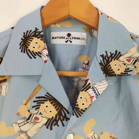 ピンクハウス PINK HOUSE NATURE TRAIL キャラクター 野球 コットン オープンカラーシャツ レディース JPN:S