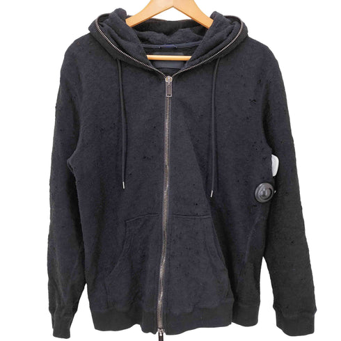 ジュンハシモト junhashimoto ANA ZIP PARKA ラッカーニジップ ダメージ加工 ダブルジップ フーデッドパーカー メンズ JPN:4