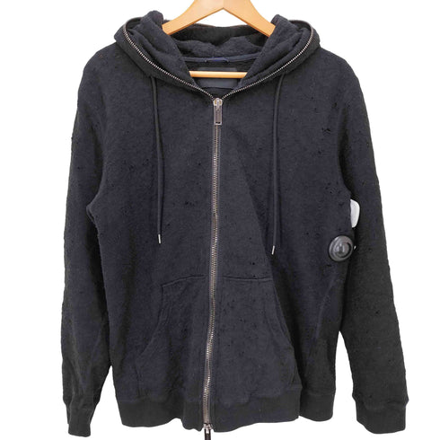 ジュンハシモト junhashimoto ANA ZIP PARKA ラッカーニジップ ダメージ加工 ダブルジップ フーデッドパーカー メンズ JPN:4