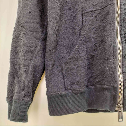 ジュンハシモト junhashimoto ANA ZIP PARKA ラッカーニジップ ダメージ加工 ダブルジップ フーデッドパーカー メンズ JPN:4