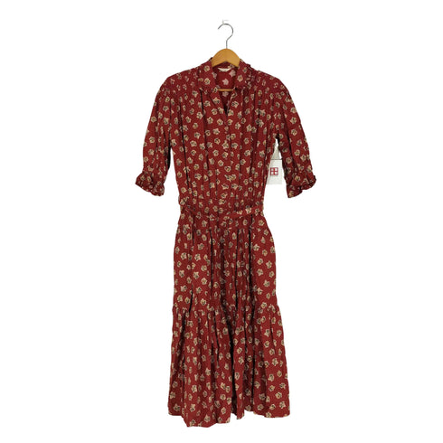 ピンクハウス PINK HOUSE 花柄 ドット ティアード シャツワンピース レディース