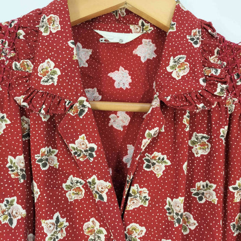 ピンクハウス PINK HOUSE 花柄 ドット ティアード シャツワンピース レディース