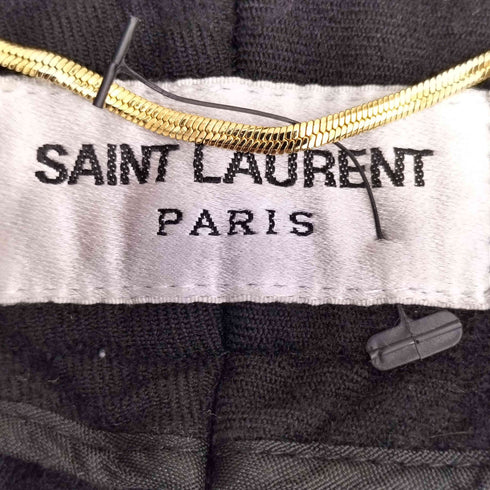 サンローランパリ SAINT LAURENT PARIS ノータック テーパード ウールスラックス レディース 38