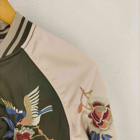 Express 燕 花 刺繍スカジャン レディース XXS