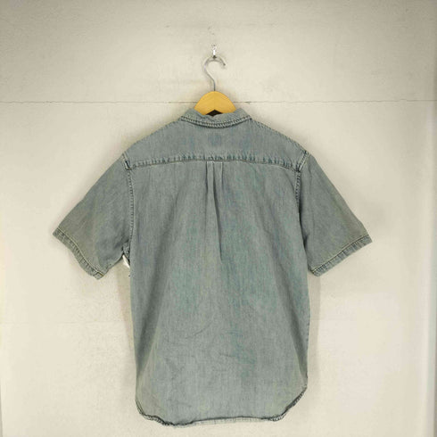 ザラ ZARA ウォッシュ加工1ポケットデニムシャツ メンズ S