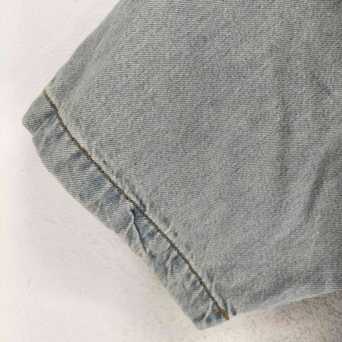 ザラ ZARA ウォッシュ加工1ポケットデニムシャツ メンズ S