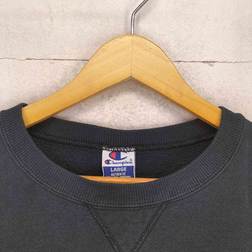 チャンピオン Champion 90s 刺繍タグ USA製 Vガゼット フロント刺繍クルーネックスウェット メンズ L
