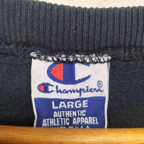 チャンピオン Champion 90s 刺繍タグ USA製 Vガゼット フロント刺繍クルーネックスウェット メンズ L