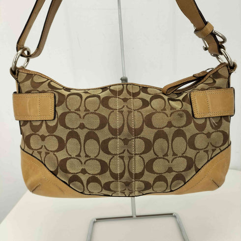 コーチ COACH シグネチャー キャンバス レザー 切替 ショルダーバッグ レディース