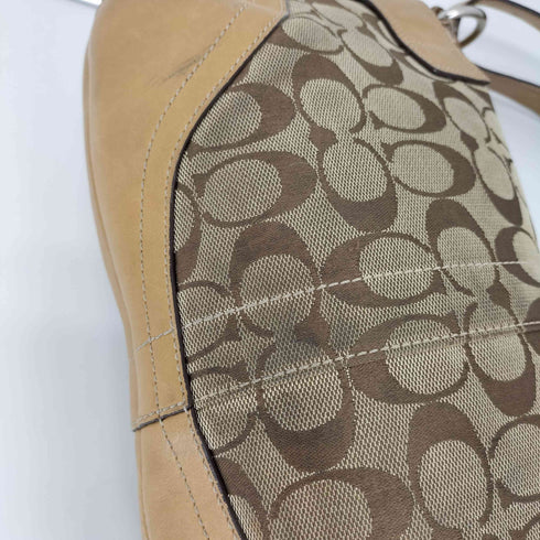 コーチ COACH シグネチャー キャンバス レザー 切替 ショルダーバッグ レディース