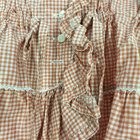 ピンクハウス PINK HOUSE ギンガムチェック リボン フリル 半袖ブラウス レディース