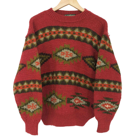 ニューヨーカー NEWYORKER HAND KNITTING ノルディック柄 クルーネックニット セーター レディース import:M