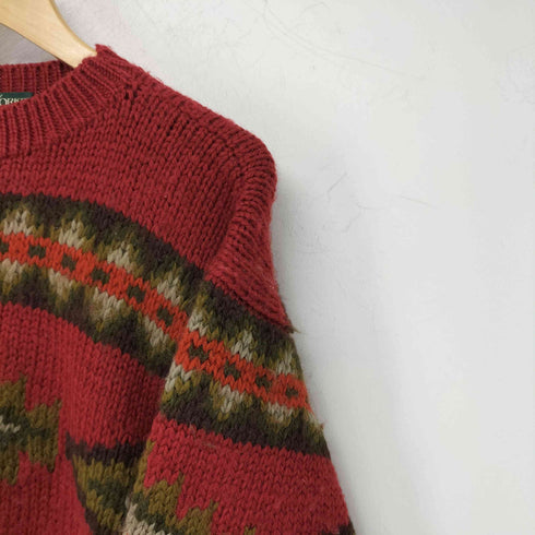 ニューヨーカー NEWYORKER HAND KNITTING ノルディック柄 クルーネックニット セーター レディース import:M