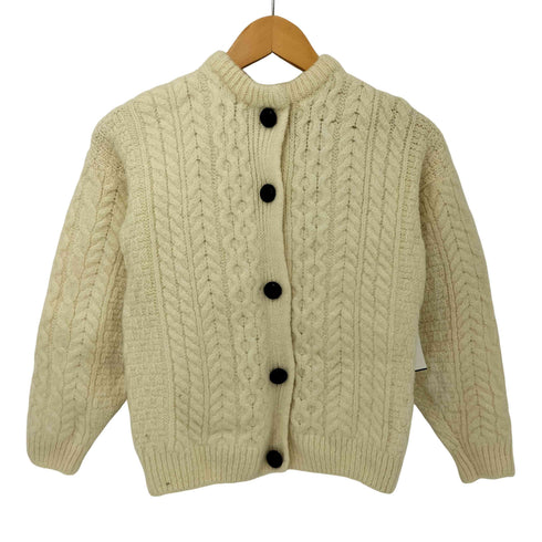aran WOOLEN MILLS バスケットボタン ケーブル編みウールニットカーディガン レディース