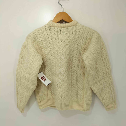 aran WOOLEN MILLS バスケットボタン ケーブル編みウールニットカーディガン レディース