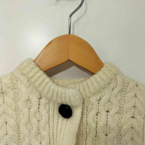 aran WOOLEN MILLS バスケットボタン ケーブル編みウールニットカーディガン レディース