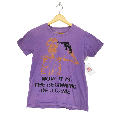 スカルガンショットプリントクルーネックTシャツ Y2K メンズ M