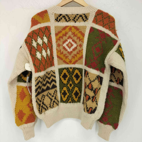 ニューヨーカー NEWYORKER HAND KNITTING 総柄 クルーネックニット セーター レディース import:M