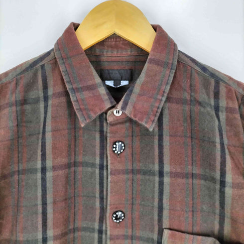 コムデギャルソンオムプリュス COMME des GARCONS HOMME PLUS 10aw スワロフスキーボタン チェック柄 長袖ネルシャツ メンズ JPN:L