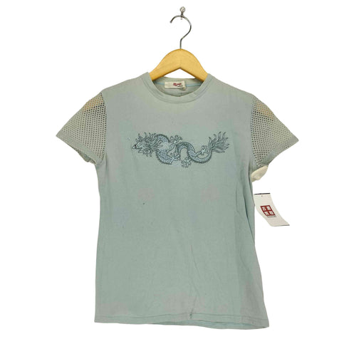 ヴィヴィアンタム VIVIENNE TAM 袖メッシュ切替フロント刺繍チビTシャツ Y2K レディース 0