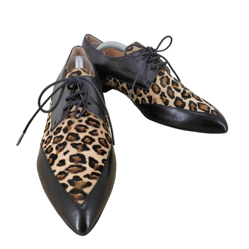 Morgantini ハラコ レースアップシューズ レディース 38 1/2