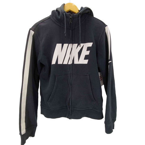 ナイキ NIKE センター ロゴ プリント ショルダー ライン ジップ フーディー パーカー メンズ import:M