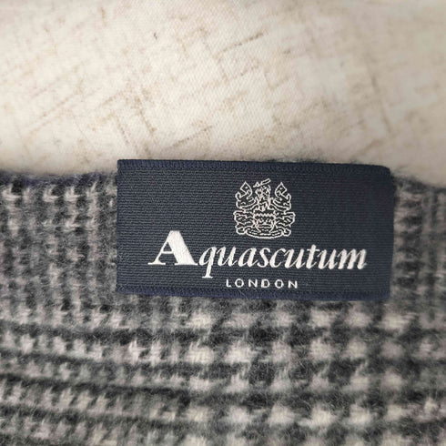アクアスキュータム AQUASCUTUM カシミヤ100 チェックマフラー メンズ
