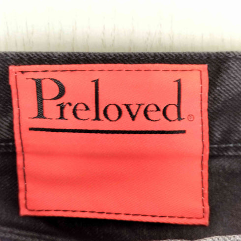 {Preloved HIGHWAIST TAPERED ブラックデニムテーパードパンツ レディース 27R