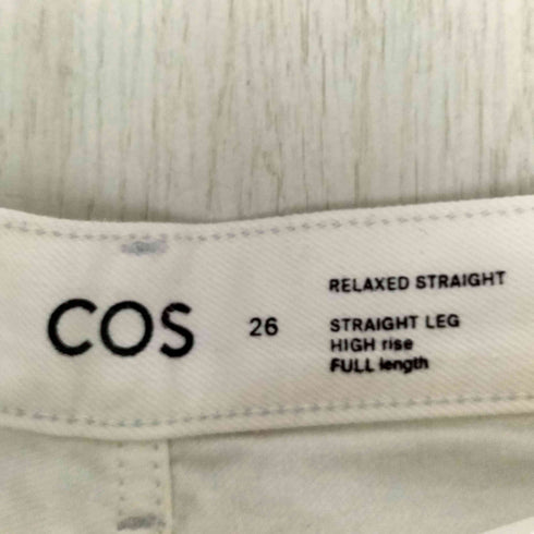 コス COS RELAXED STRAIGHT メタリックシルバークラックデニムパンツ レディース 26