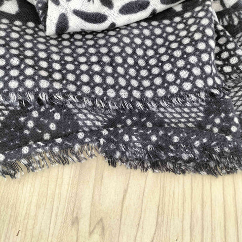 YARNZ カシミヤ100 総柄大判ストール レディース