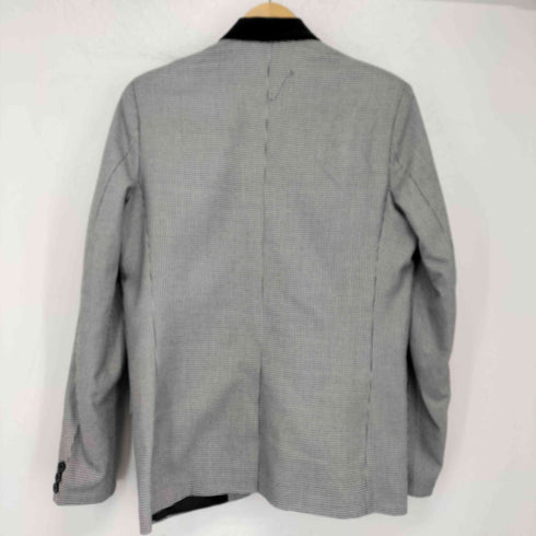 madcap england ビスコース混 ベロア切替襟 千鳥格子柄 テーラードジャケット メンズ UK:36
