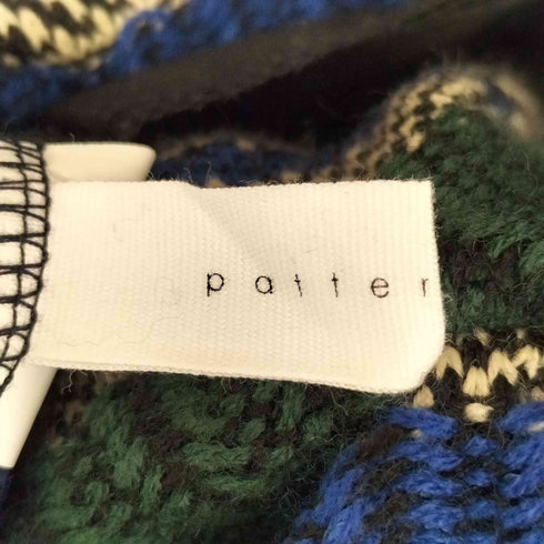 パターントルソー PATTERNTORSO 配色 ニット ロング ワンピース レディース