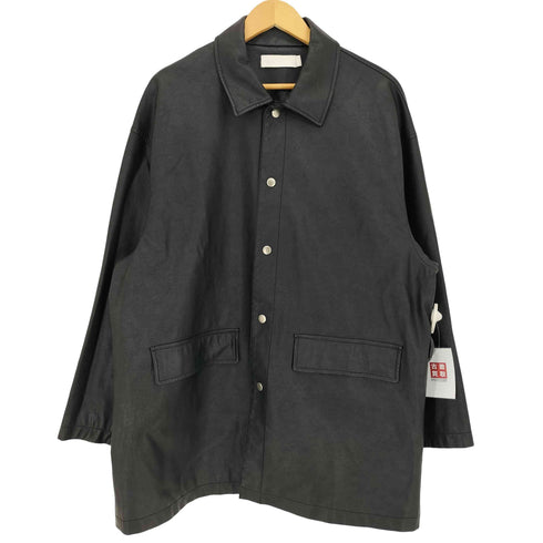 EVISTUB J フェイクレザー シャツ ジャケット メンズ SMALL