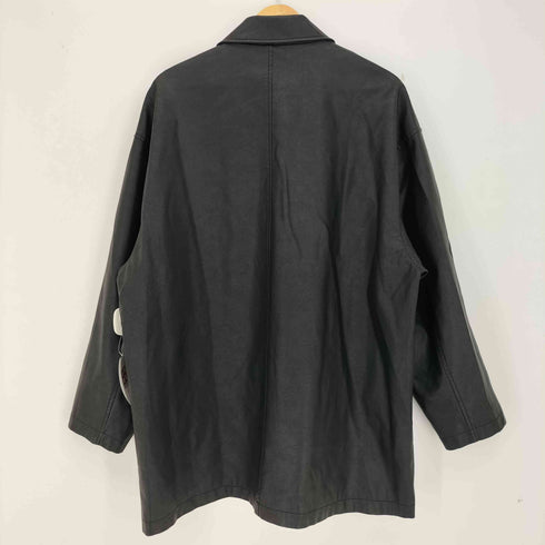 EVISTUB J フェイクレザー シャツ ジャケット メンズ SMALL