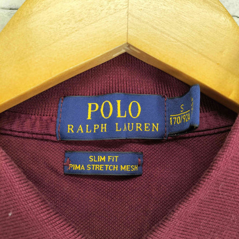 ポロラルフローレン POLO RALPH LAUREN SLIM FIT PIMA STRETCH MESH ポニー刺繍ポロシャツ メンズ S