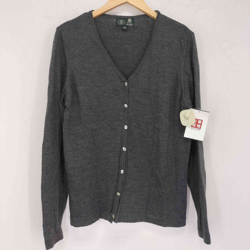 ローラアシュレイ LAURA ASHLEY 純メリノウール シェルボタン プレーンカーディガン S/Sニット アンサンブル レディース import:L