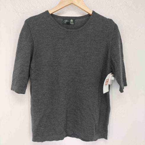 ローラアシュレイ LAURA ASHLEY 純メリノウール シェルボタン プレーンカーディガン S/Sニット アンサンブル レディース import:L