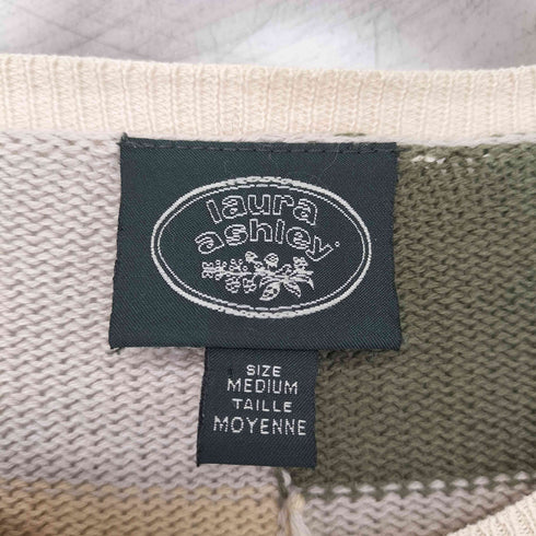 ローラアシュレイ LAURA ASHLEY 総柄 コットン カーディガン ニットタンク トップス アンサンブル レディース JPN:M
