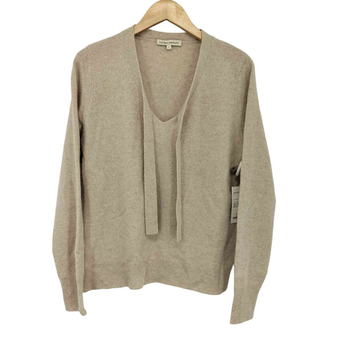 ローラアシュレイ LAURA ASHLEY カシミヤ100 リボンタイ L/Sニット レディース import:L