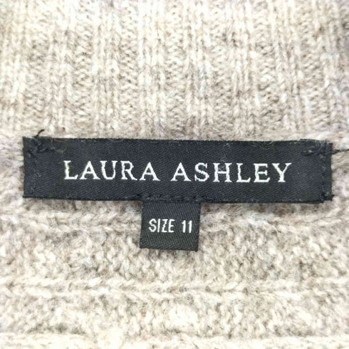 ローラアシュレイ LAURA ASHLEY ウール混 ケーブル編み タートルネック L/S ニットワンピース レディース 11