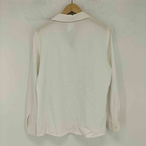 ローラアシュレイ LAURA ASHLEY 襟刺繍 開襟 L/S ブラウス レディース US:8