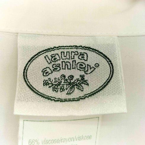 ローラアシュレイ LAURA ASHLEY 襟刺繍 開襟 L/S ブラウス レディース US:8