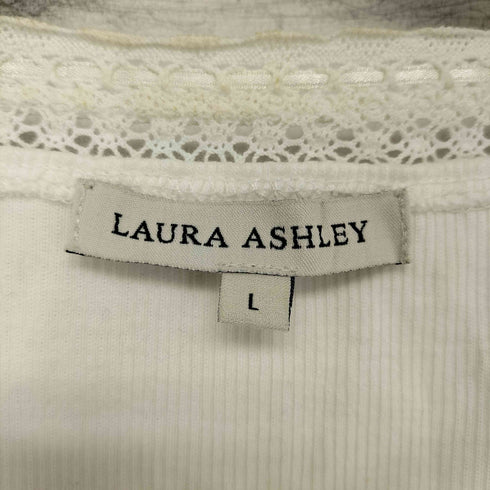 ローラアシュレイ LAURA ASHLEY リボン レース コットンリブカットソー カーディガン レディース import:L