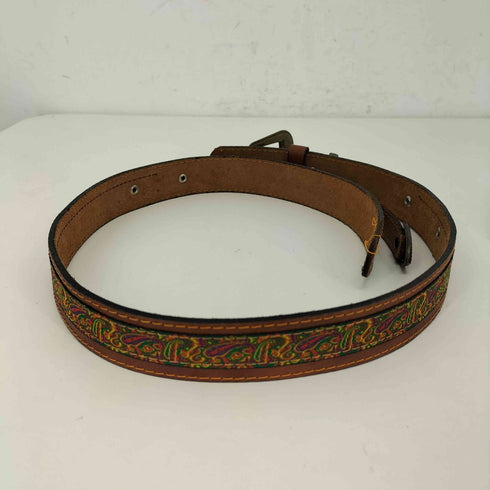 ジョルジオアルマーニ Giorgio Armani ペイズリーラインレザーデザインベルト レディース