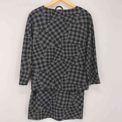ローラアシュレイ LAURA ASHLEY チェック柄 クルーネックカットソー タイトスカート セットアップ レディース 2