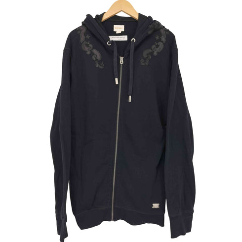 ディーゼル DIESEL レザーパッチ ジップアップパーカー メンズ import:L