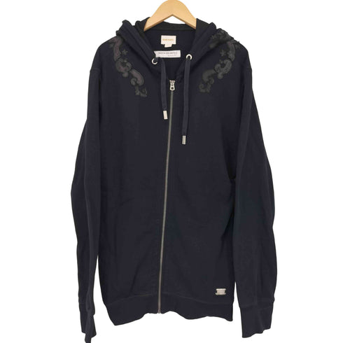 ディーゼル DIESEL レザーパッチ ジップアップパーカー メンズ import:L