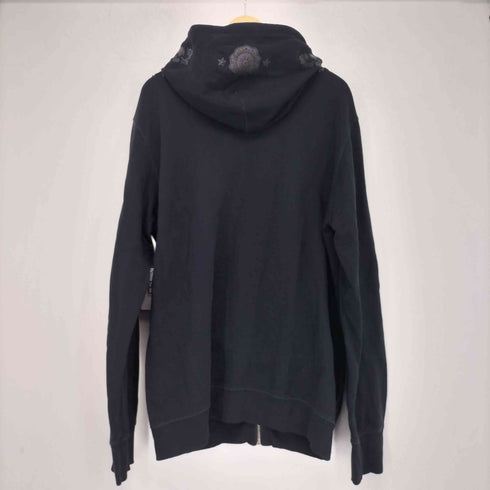 ディーゼル DIESEL レザーパッチ ジップアップパーカー メンズ import:L