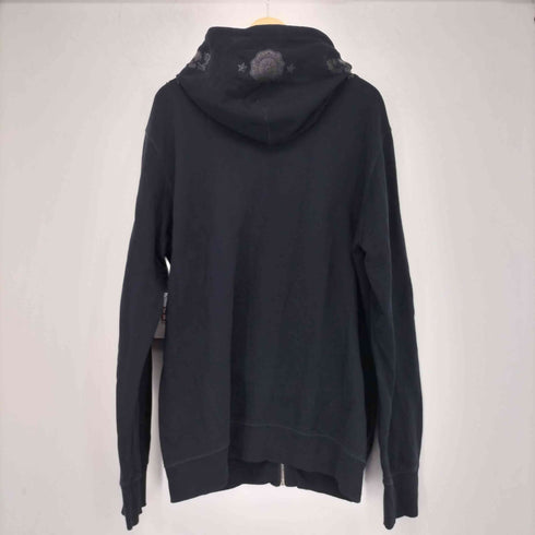 ディーゼル DIESEL レザーパッチ ジップアップパーカー メンズ import:L